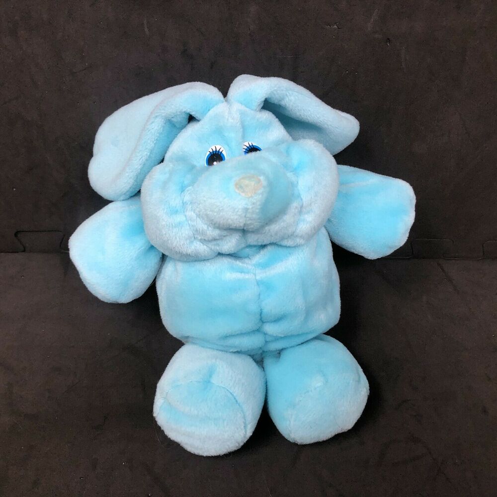 Blue Easter Bunny Plush Chubby Rabbit Small 6" Seated Vintage Lovey Jerry Elsner